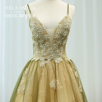 Dress 2021 new reception bandeau deep V suspender evening dress host noble evening dress annual meeting evening dress