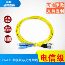 Telecom grade SC-FC single mode double core optical fiber jumper square round SC FC single-mode tail fiber square head round head tail fiber 9125