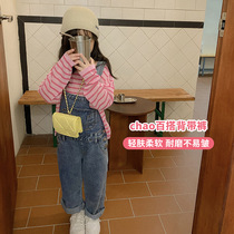 Childrens denim back with pants 2021 Chunqiu Han version of male and female child baby neutral loose straight drum foreign air long pants 5 years old