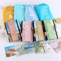 Love a city hand Account Book place name blank inside page A5 retro Net red creative trend travel notebook literature and art hipster distribution cloth bag Chinese style simple notebook