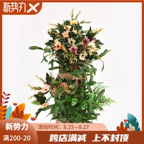  Forest wedding props Wooden stake road leading lawn Wedding stage decoration Log tied tree stump Forest road leading flower