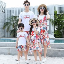 2020 new summer dress tide Net red parent-child mother and daughter mother and child dress foreign style a family of three four
