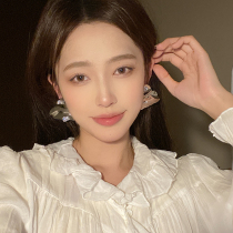 ins Cold Wind Metal Exaggerated Diamond Zircon Love Earrings Personality Asymmetric Metal Stud Earrings