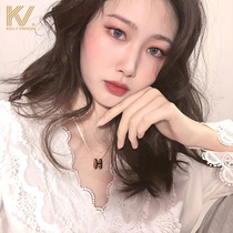  h letter necklace female 2021 new trend 925 sterling silver niche design sense simple cold wind net red clavicle chain