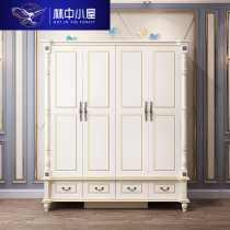 Small beauty wardrobe modern simple white whole wardrobe home bedroom storage storage 34 doors European style cabinet