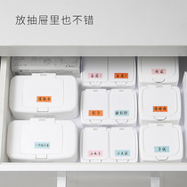 Mini storage box with lid storage box plastic office desktop storage bucket cotton sign box dustproof small object finishing box pop window type