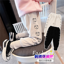 2022 New Girl Pants Spring Autumn Season Women Baby Ocean Gas Children Childrens Clothing Integrated Suede Casual Outwear Spring Clothing