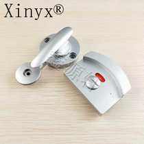 Bathroom partition hardware accessories Ding Gusha silver sandblasting door lock with handle type red and green indicator lock