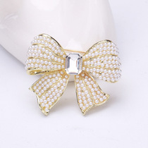 Silver Qianfang Workshop Korean Version Fashion Sweet Beauty Wind Alloy Pearl Butterfly Knot Chest Needle Temperament Upscale Clothing Accessories Do Nt Pin