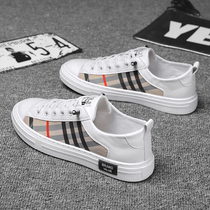 Old Beijing Cloth Shoes Mens Spring Autumn Breathable Casual Board Shoes Light Sloths A Foot Pedal Little White Plaid Canvas Wave Shoes