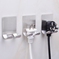 Stainless Steel Power Plug Hook Kitchen Appliances Plug Containing Hang Wire Plug Holder Creative no-mark adhesive hook