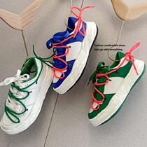 European products dissolved shoes lace-up board shoes women 2021 new flat-bottom color color single shoes moral training shoes womens shoes