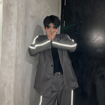 Hualun autumn winter reflective suit mens suit casual trend Korean suit suit suit trousers mens suit with handsome