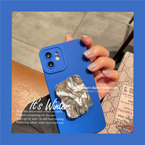 Advanced sense Klein blue silver foil bracket for iphone13 phone case 12promax temperament Apple 11 12 high face value x xs xr female 8plus silicone