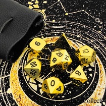 Dungeons and Dragons DnD Cesulu running group board game solid glossy bright golden body Digital all metal dice
