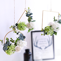 Nordic Style Wall Hangings Decoration Modern Minimalist Solid Creativity Living Room Plant Fake Flower Hanging Basket TV Wall Ornaments