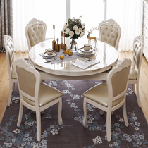 Sleeping Justice Boutique Eurostyle Marble Solid Wood Dining Table And Chairs Telescopic Folding Variable Round Table Sub small family dining table