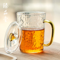 Creative heat-resistant glass with a teacup mug with lid mug office mens and womens water Cup Japanese home size