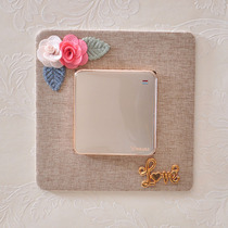 Cotton and linen switch patch Wall anti-dirty sleeve decorative cover socket cover wall sticker washing card type non-stick Wall dirty living room
