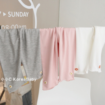 Modal embroidered seven anti mosquito leggings Korean baby clothing 2021 summer New Baby nine points sunscreen pants