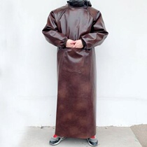 Adult waterproof apron aquatic products special oil-proof overalls mens leather anti-dressing long sleeve car wash