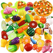 Childrens house toys Kitchen Cut vegetables Pizza cut fruit toy set Boy girl cake cut music