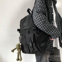  Japanese Harajuku dark wind men and women unisex backpack Korean ins retro tooling backpack girl student school bag