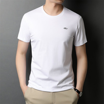 Hengyuan Xiang Short sleeves T-shirt male round collar pure color cotton blouse 2022 Summer New products Fashion Compassionate Casual Jersey