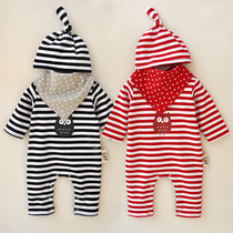 Foreign trade mens and womens baby romper infant clothing pure cotton climbing clothing one-piece full moon 100 days dress three-piece suit