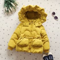 2021 new Korean version of the girl cotton coat winter baby foreign style thickened warm girl winter quilted jacket baby childrens clothing tide