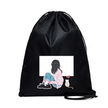 Waterproof sports drawstring backpack bag for men and women student race marathon Oxford cloth backpack custom logo