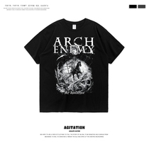 Arch enemy Metal band Rock print cotton crew neck short sleeve T-shirt summer mens half sleeve