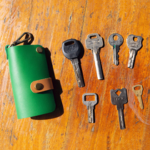 Original new genuine leather small and simple multifunction key buckle retro fashion home key protective sheath containing bag