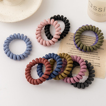 Pure color simple frosted telephone line Hairband head rope female Net red Ins thick pony tail high elastic durable rubber band