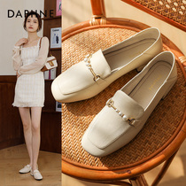 Daphne single shoes womens spring 2022 new shoes children Inn wind small leather shoes French shoes French style coarse heel Lefoe shoes women