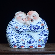 Old Lean Chen Lingming Works Conjoined Shou Gong Shou Jingdezhen Ceramic Porcelain Sculpture Porcelain Gift porcelain