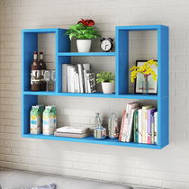 Wall shelf non-perforated bedroom storage storage living room surface decoration creative wall-mounted cabinet bookshelf Wall