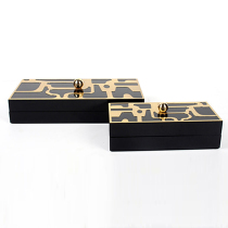 European neoclassical model room clubhouse hotel soft accessories inlaid copper wooden jewelry box jewelry box ornaments boutique