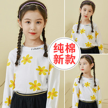 Girl t-shirt long sleeve 2022 new spring autumn child clothing children beating bottom shirt pure cotton female baby foreign air blouse autumn clothing