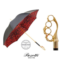 Pasotti Italy Red BAO WEN sunny Umbrella Double cloth Gift Schwaro Ski Crystal Guido Black