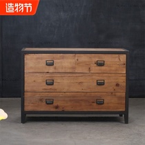 New European shoe cabinet Simple retro dustproof multi-layer pine storage cabinet Multi-function moisture-proof drawer storage cabinet