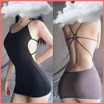 Emotional lingerie q anecdote Erotic Anecdote Passion Suit Pajamas with Hip Straps Ice Silk Wrap Hip-free dress
