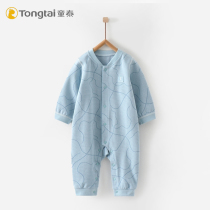 Baby Baby Spring and Autumn Pure Cotton-free Out-Layer Linea-Line-Cotton-Line-Line-Clean Cleaning