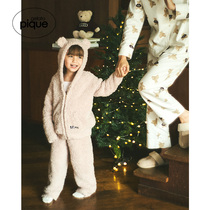 gelato Pique Autumn Winter Fleece Children's Pants Christmas Plain Bear Pajamas PKNP205405