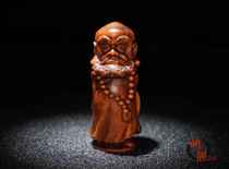 Boutique Yellow Poplar Wood Finely Carved Fine Figuring of a solid wood engraving handlebar piece Living room Decorative Arts collection