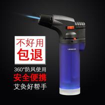 Creative windproof lighter inflatable igniter Cigar spray gun Moxibustion incense barbecue high temperature direct impact gas torch