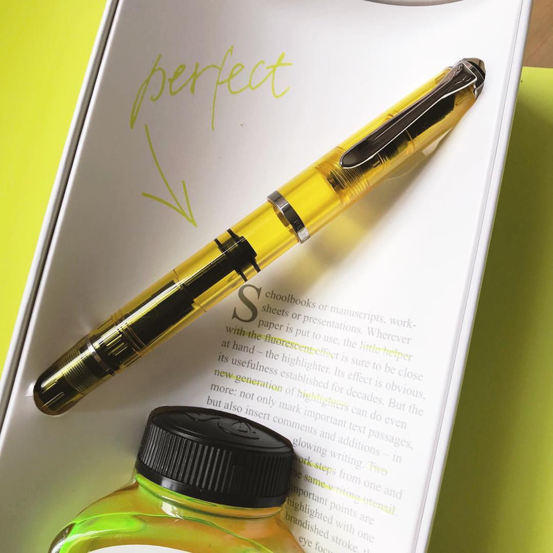 German Pelikan Thykin M205 Fluorescent Yellow Pen Fluorescent Pen Transparent Demonstration Pen