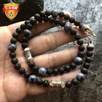 Spot U.S. William Henry BB20 Extreme Volcanic Lava Bead Sodalite Sterling Silver Bead Buckle Bracelet