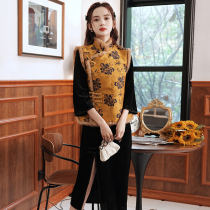 Improved cheongsam jacket jacket winter young girl daily wear Tang suit outside Chinese vest Chinese style