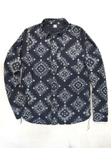 Spot Japans Blue House Pure Blue Japan Blue print shirt retro tooling